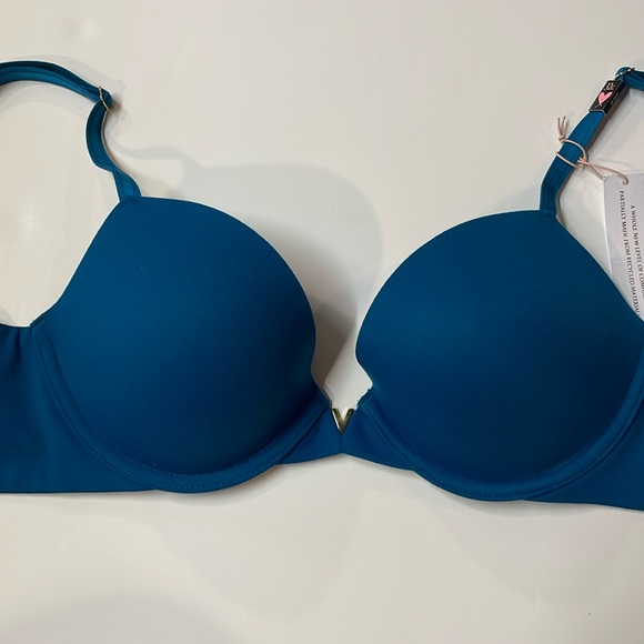 Victoria’s Secret Love Cloud Push-Up Bra Teal Blue Sz 32C - Picture 1 of 7